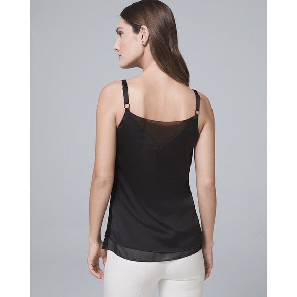 White House Black Market Black Satin Draped Neck Cami Camisole sz.XXS - Picture 3 of 15